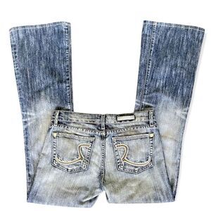 Rock & Republic Y2K Blue Tag Low Rise Bootcut Jeans Roth Acid Blue Jeans Sz 27
